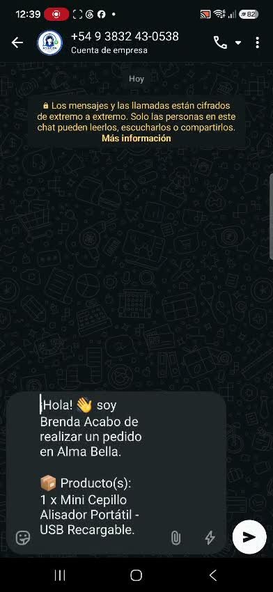 Mensaje automático de WhatsApp con los datos del pedido
